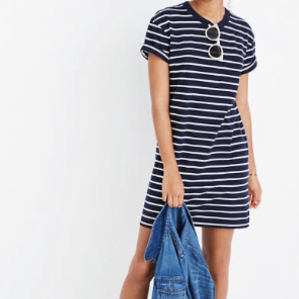 New Madewell Tina T-Shirt Stripe Dress Size XL